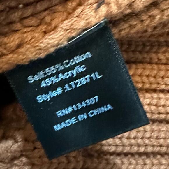 Line & Dot Jasper Chunky Oversized Fringe Sweater Rust Burnt Orange Small - Picture 12 of 13